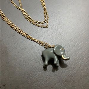 J CREW Enamel Elephant Necklace